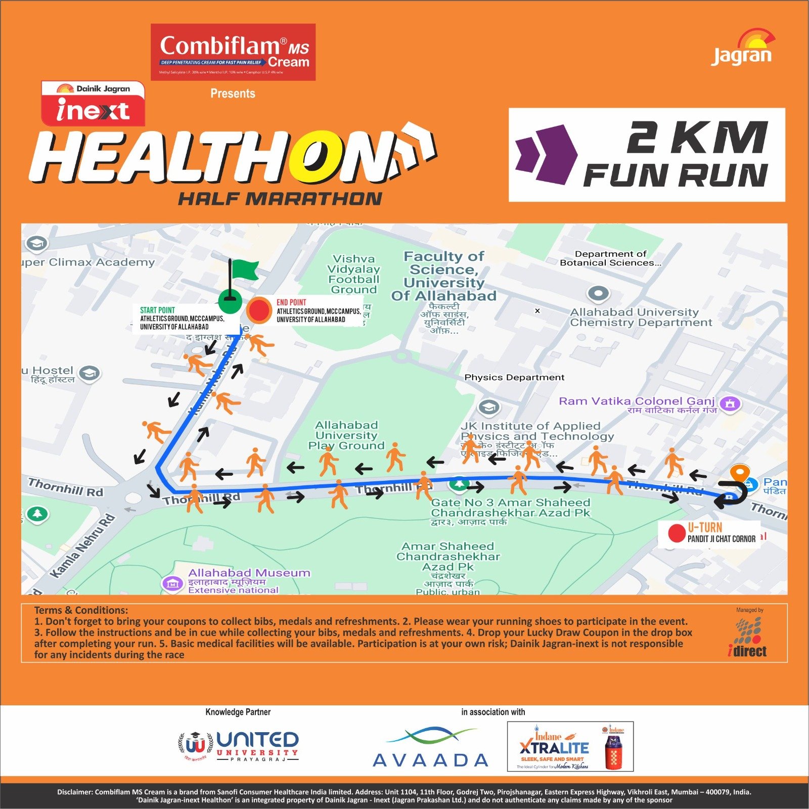 Route for Fun Run - 2 KM